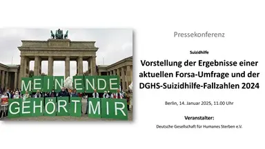 „Vorstellung der Ergebnisse einer aktuellen Forsa-Umfrage und der DGHS-Suizidhilfe-Fallzahlen 2024“
