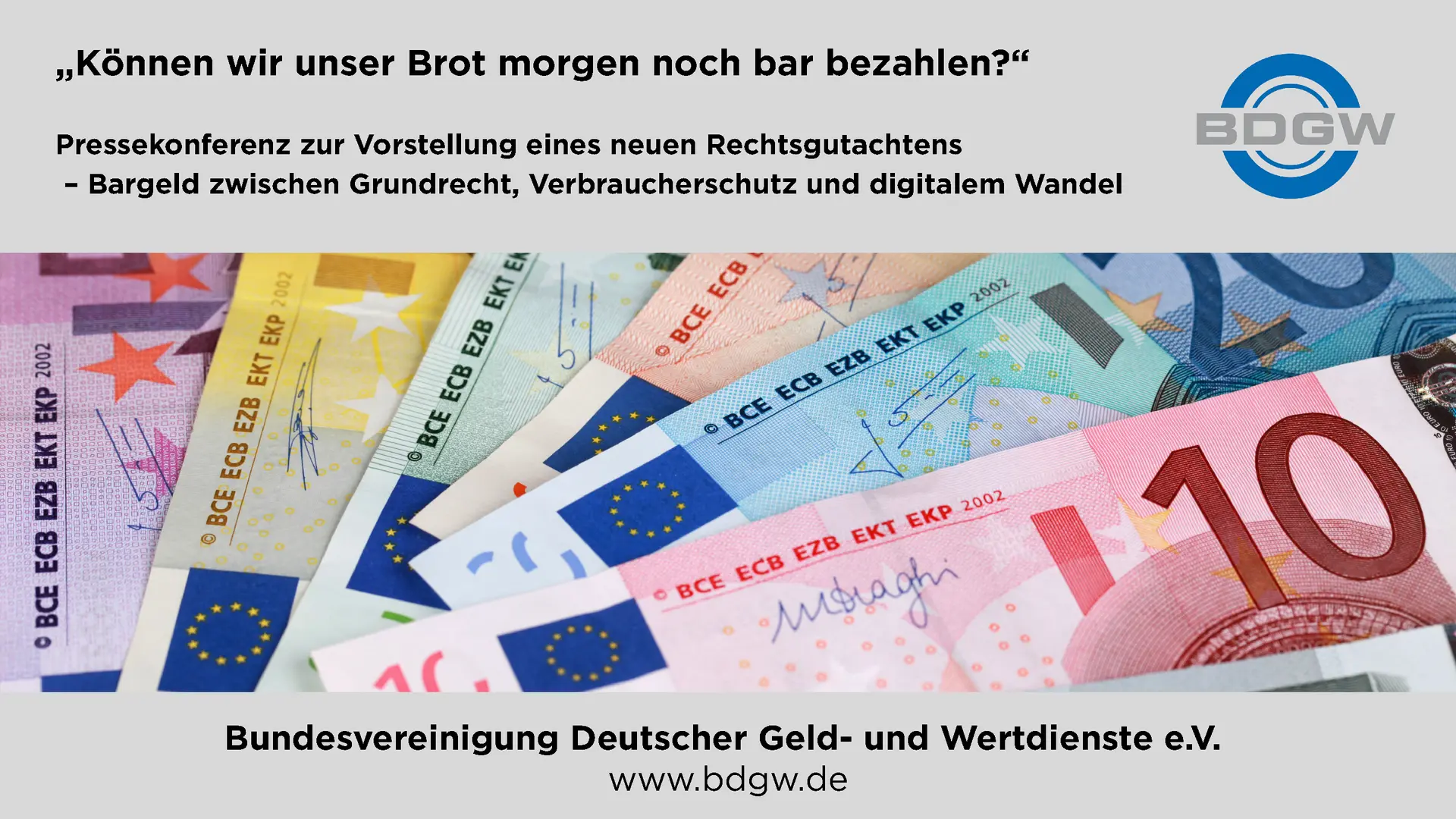 Bargeld zwischen Grundrecht, Verbraucherschutz und digitalem Wandel / Vorstellung Rechtsgutachten