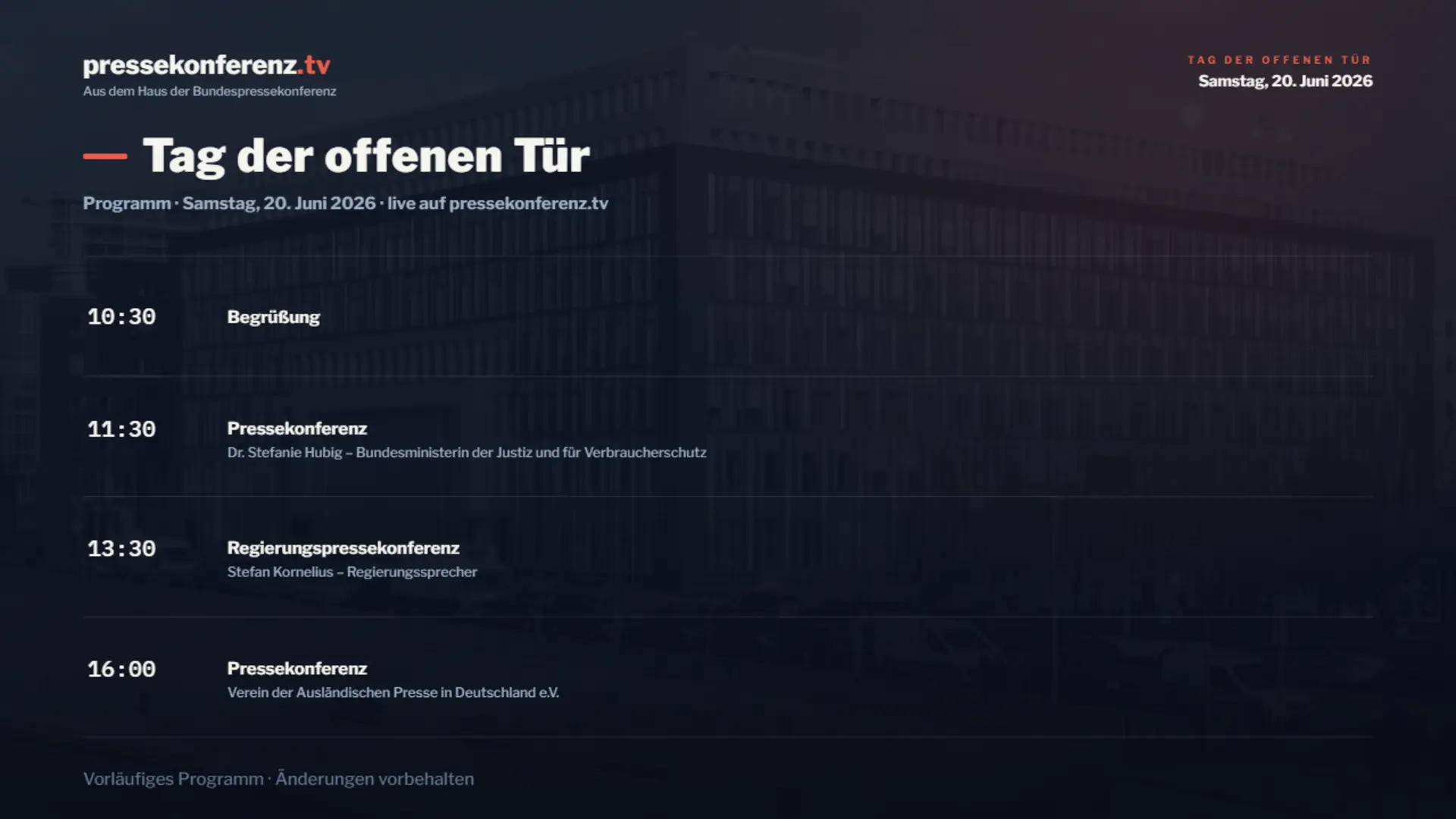 Aus dem Haus der Bundespressekonferenz