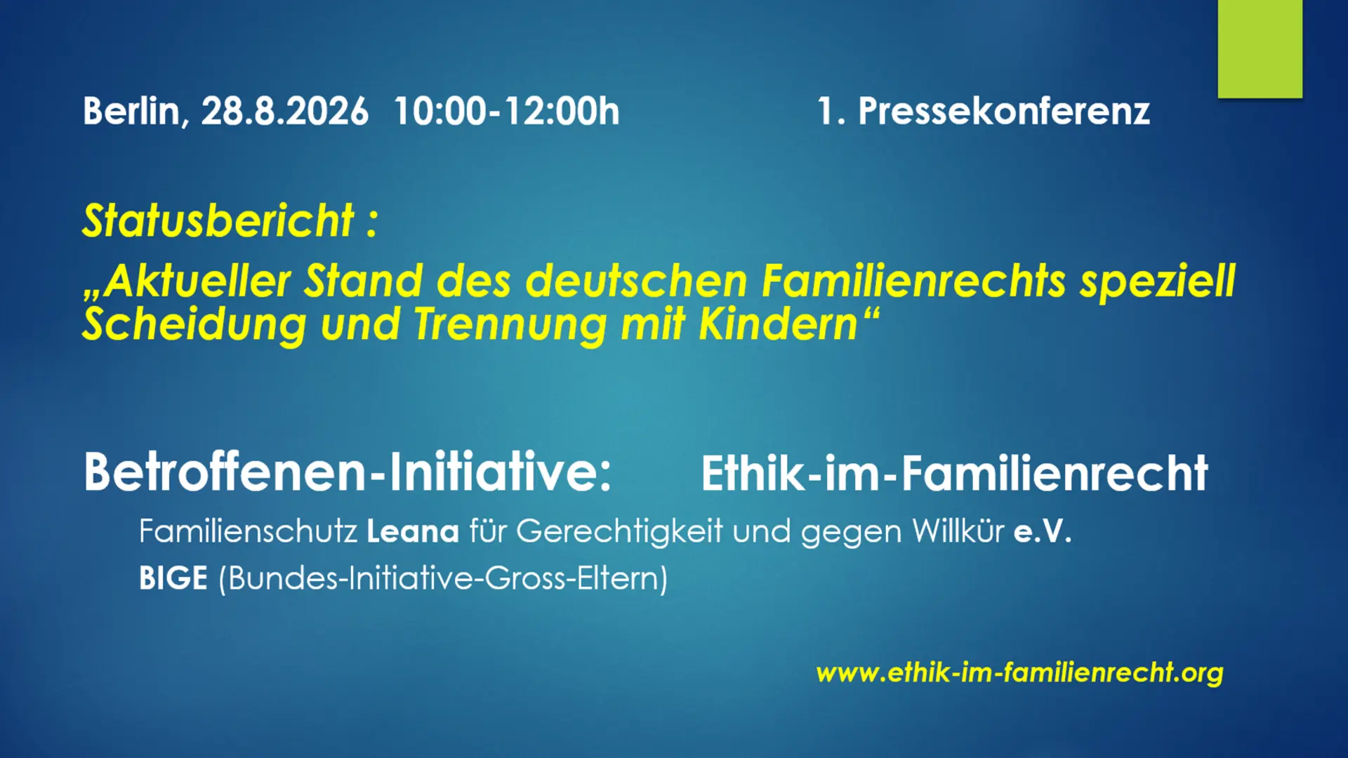 Stand des Familienrechts in Deutschland – speziell bei Trennungen und Scheidungen mit Kindern