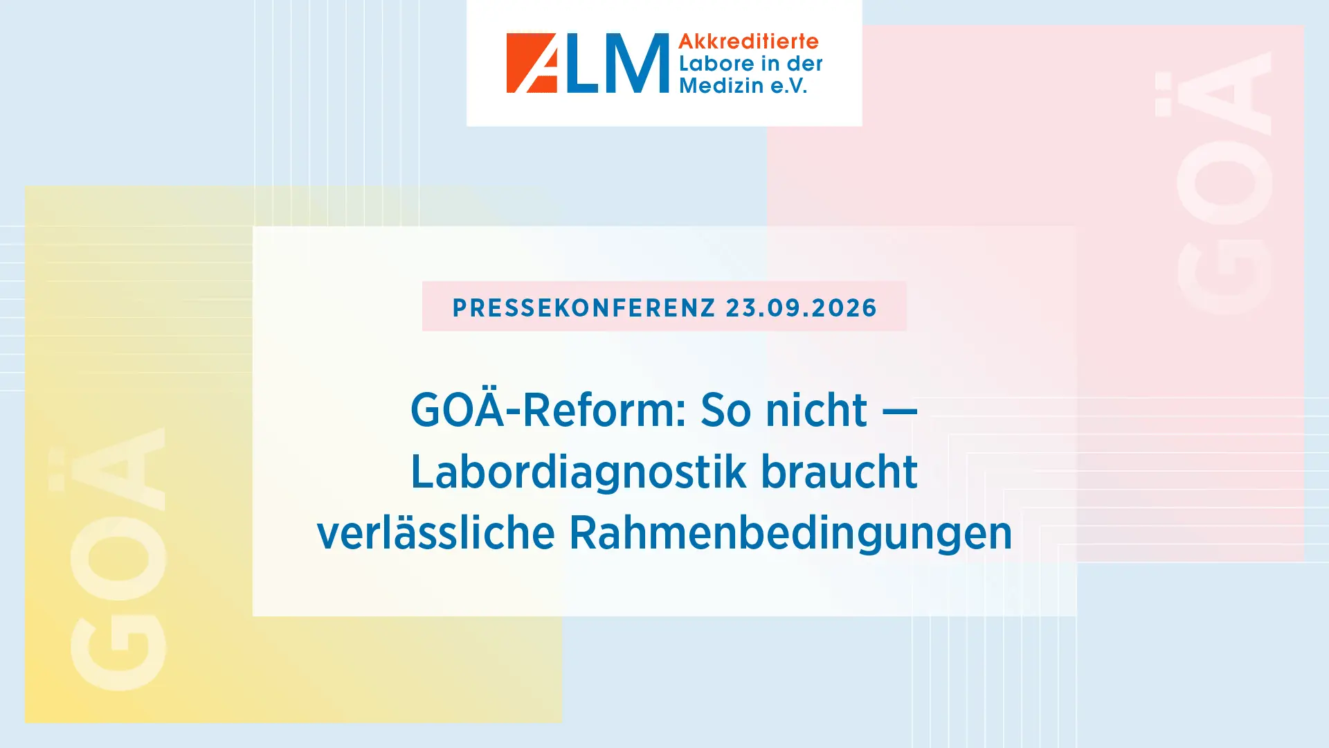 „GOÄ-Reform: So nicht – Labordiagnostik braucht verlässliche Rahmenbedingungen“